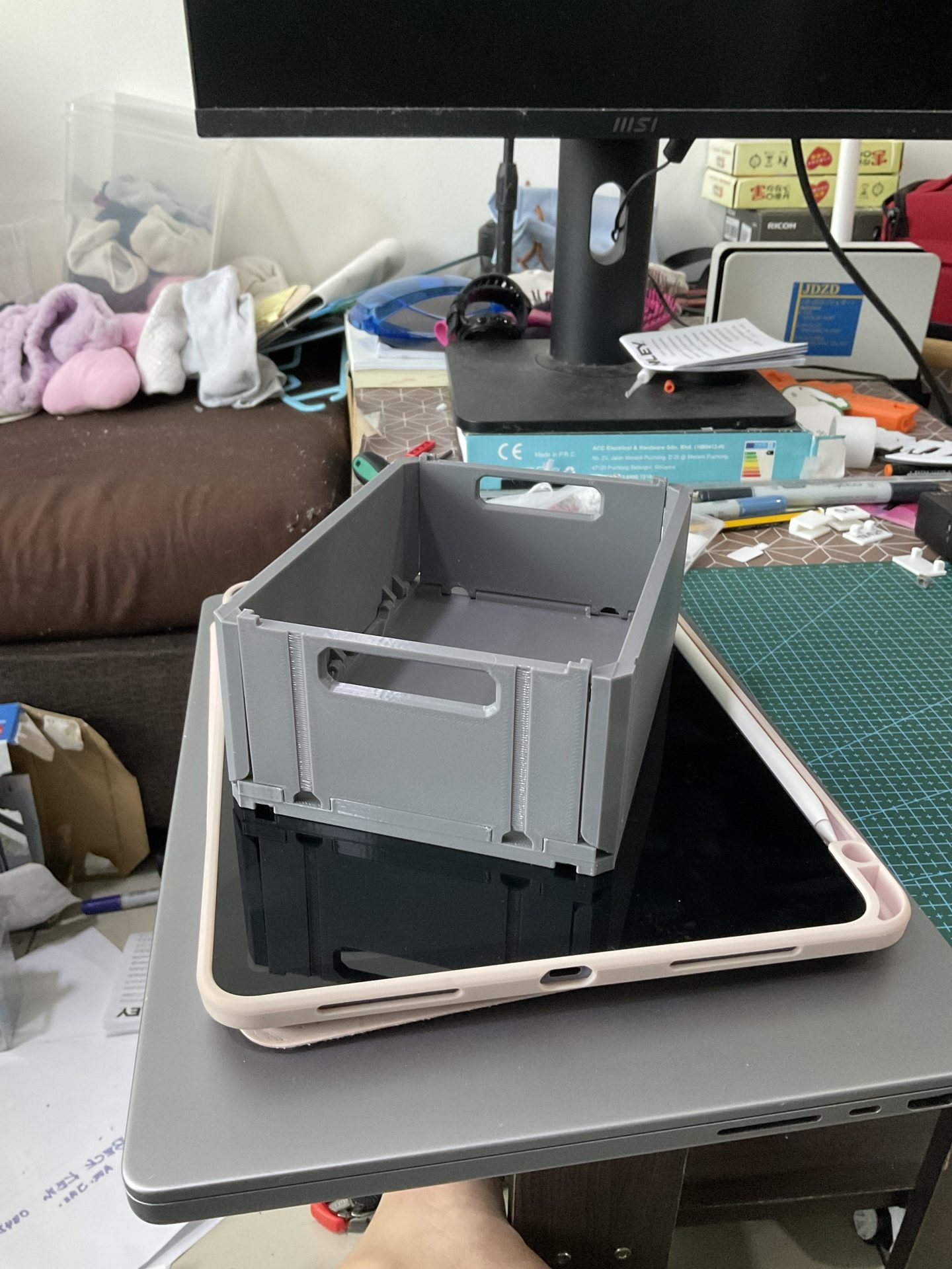 Crate as iPad stand