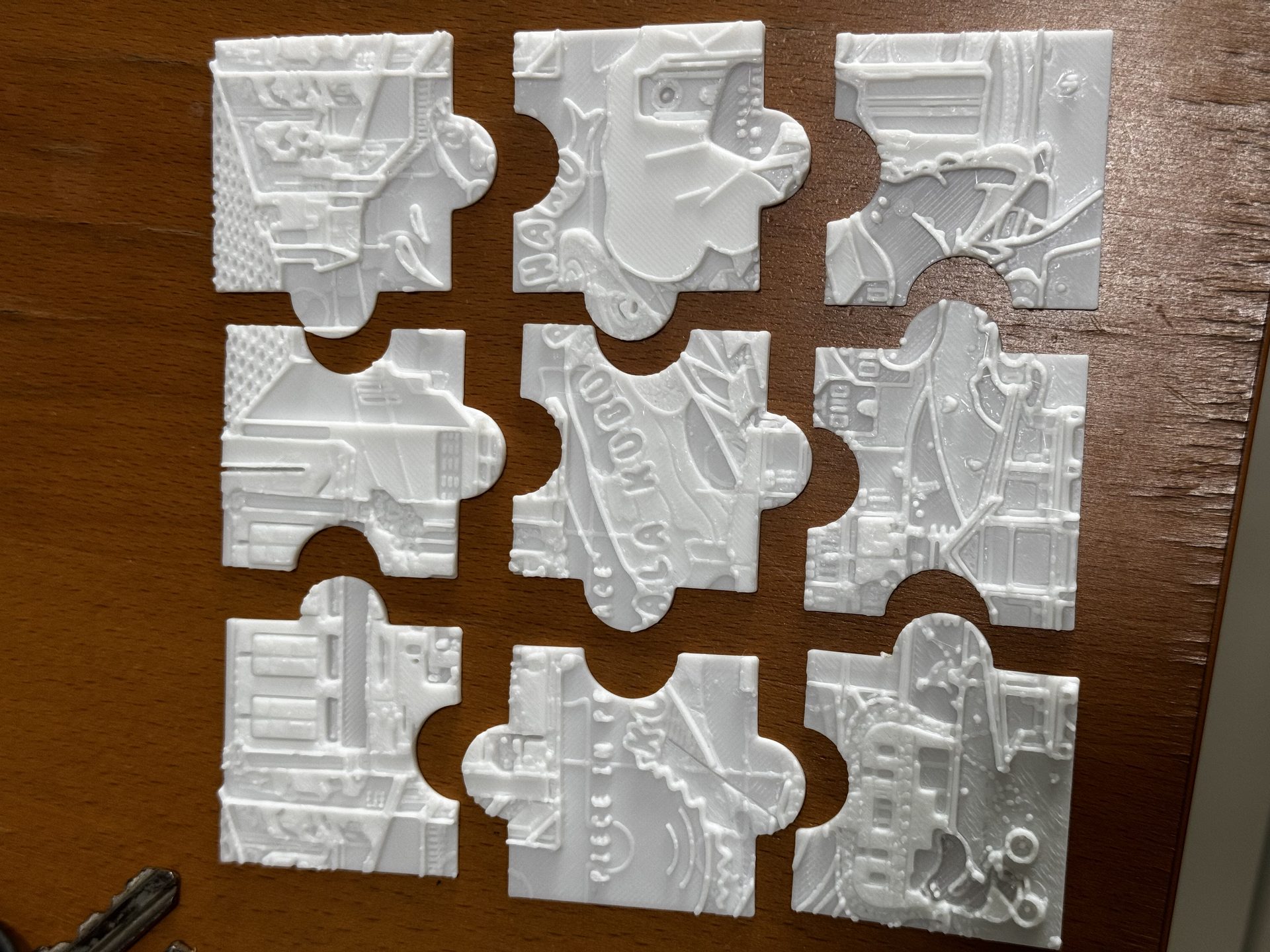 Puzzle pieces spread out