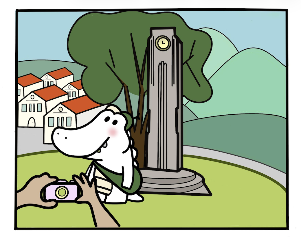 Yaya at the KKB Clock Tower