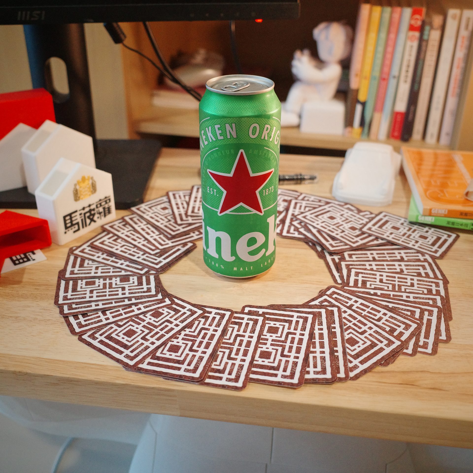 Cards arranged in a circle