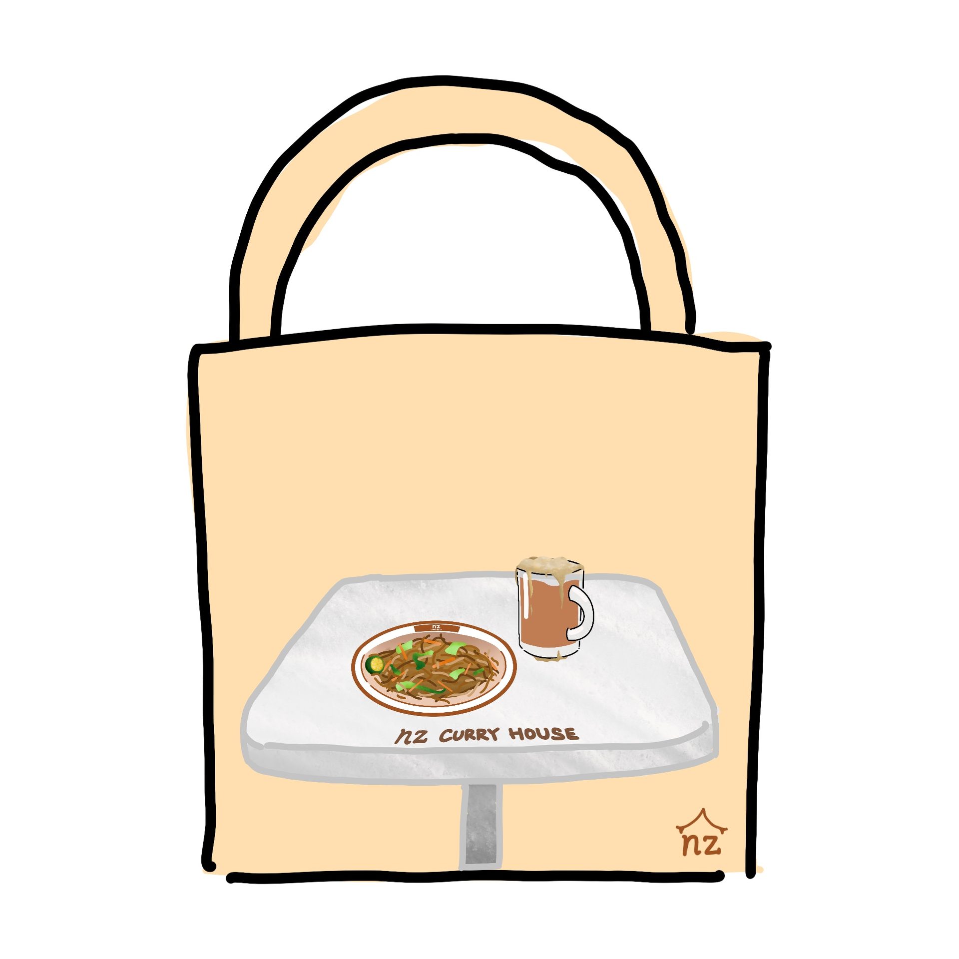 Tote design: mee goreng and teh tarik